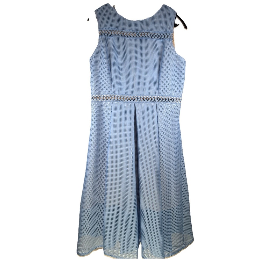New Sellsar A-line Dress Large Lace Over Lay Sleeveless Dress Baby Blue Preppy